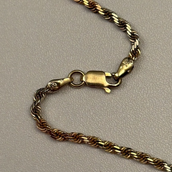 22 Inch 14k Tri-Color 3mm Rope Chain Necklace - Picture 4 of 16